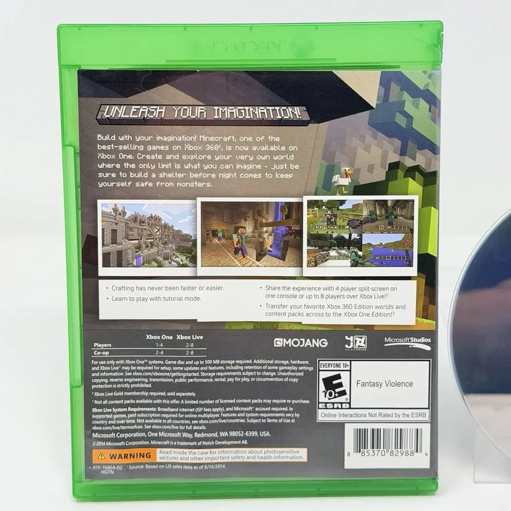 Minecraft Xbox One Edition Microsoft Xbox One 2014 Complete CIB Tested